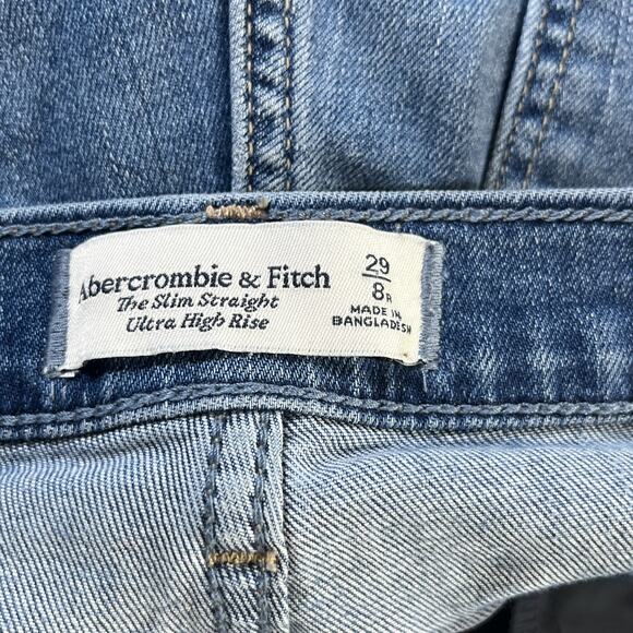 Abercrombie & Fitch Jeans Womens 29/8R The Slim Straight Ultra High Rise Denim - Picture 6 of 11
